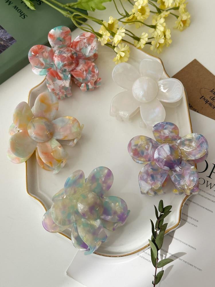 마블 왕꽃 올림머리 집게 헤어핀 5color