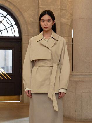 TWS  MINIMAL HALF TRENCH COAT_2 COLOR