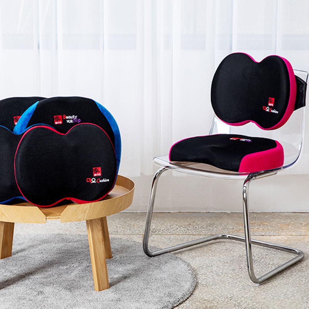 미요 사무실 의자 허리 등받이쿠션 자세교정 수험생 공부방석 학생 직장인 등쿠션
