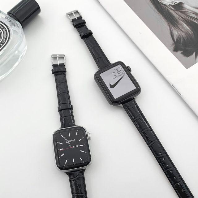 애플워치 스트랩 소가죽 유광 밴드 베일