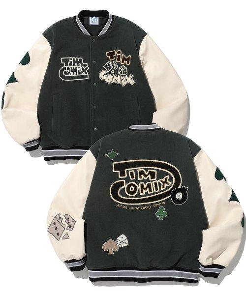 TRUMP & DICE VARSITY JACKET KHAKI