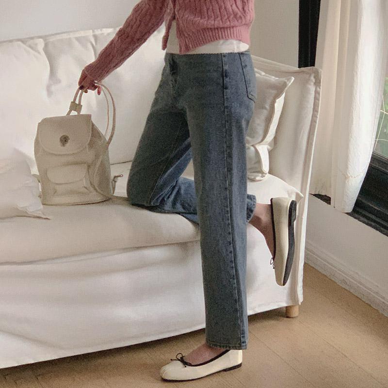 일자데님✨[tje0477] 체닌 스트레이트 9부 데님 팬츠(일자데님,일자청바지,스트레이트청바지,9부청바지,9부데님,일자팬츠,일자바지)