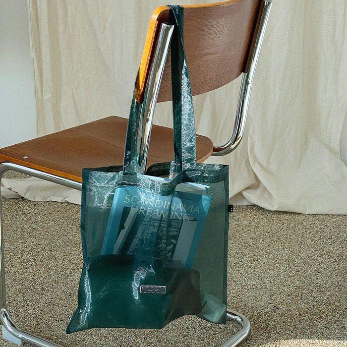 Leger 오간자 숄더 에코백 - 옥스포드 그린