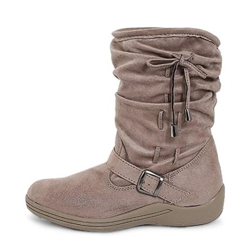 kami et muse Shirring suede fur boots_KM19w263