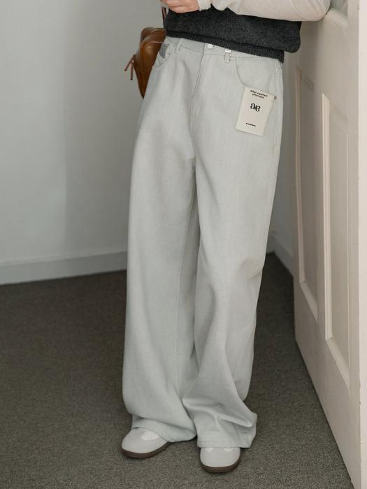 GRACIE TONE WIDE DENIM PANTS NNDP0001 (METAL GRAY)