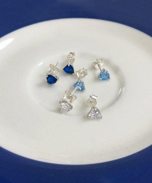 (silver925) heart cubic earring