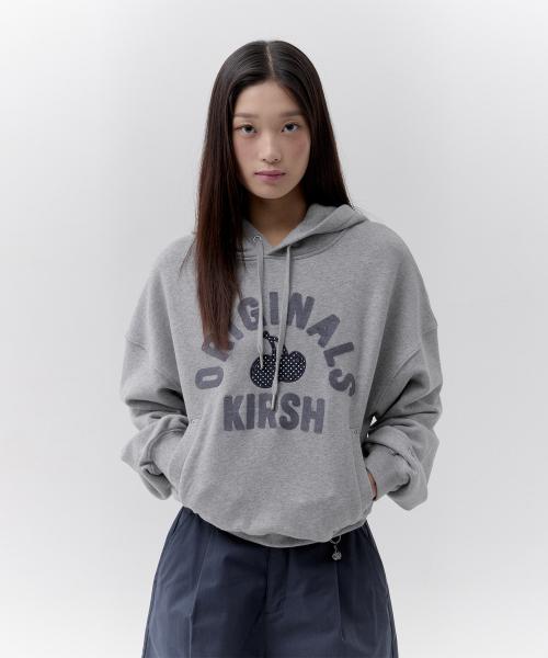 아치 체리 크롭 후디 [멜란지 그레이]