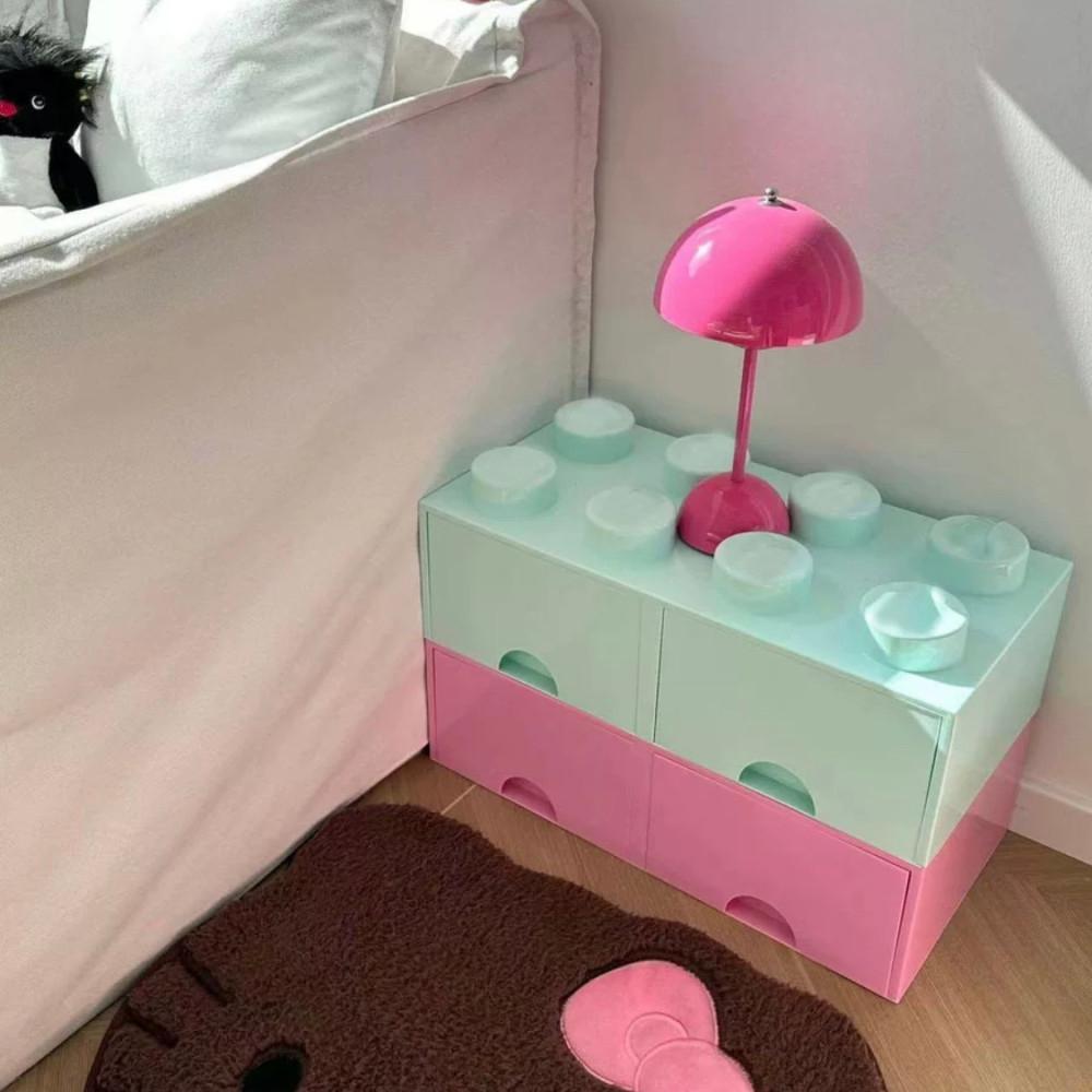 12colors 귀여운 레고 블록 미니 협탁 수납장 서랍 쇼파 침대 아이방 거실 가구