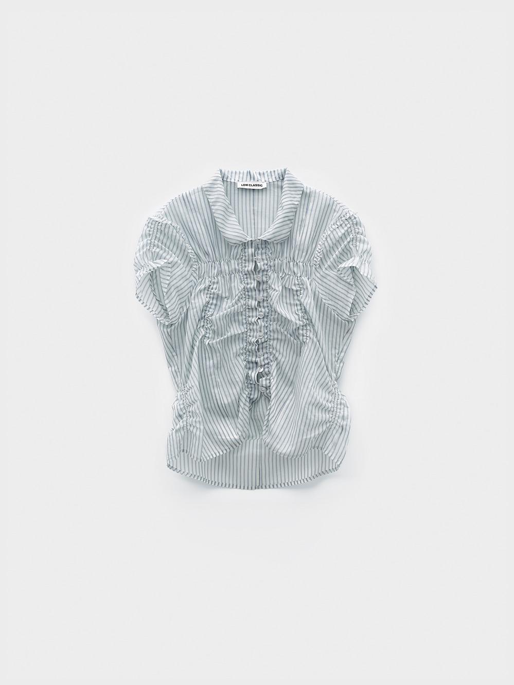 Wrinkle Half Sleeve Shirt_Stripe