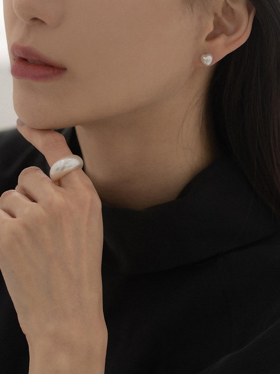 미니 하트 진주 귀걸이