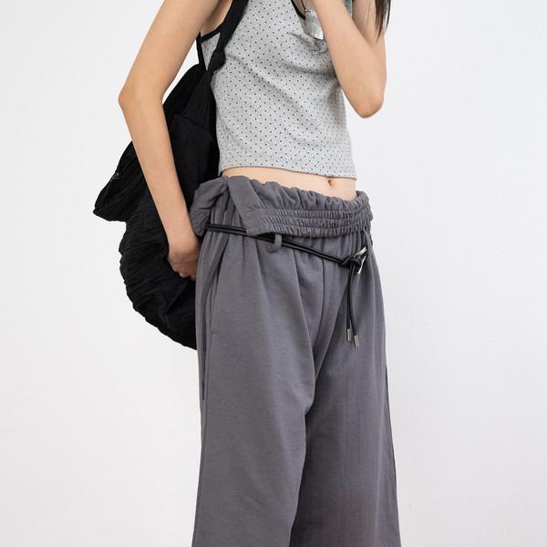 Folding Banding Bermuda Pants (Charcoal)
