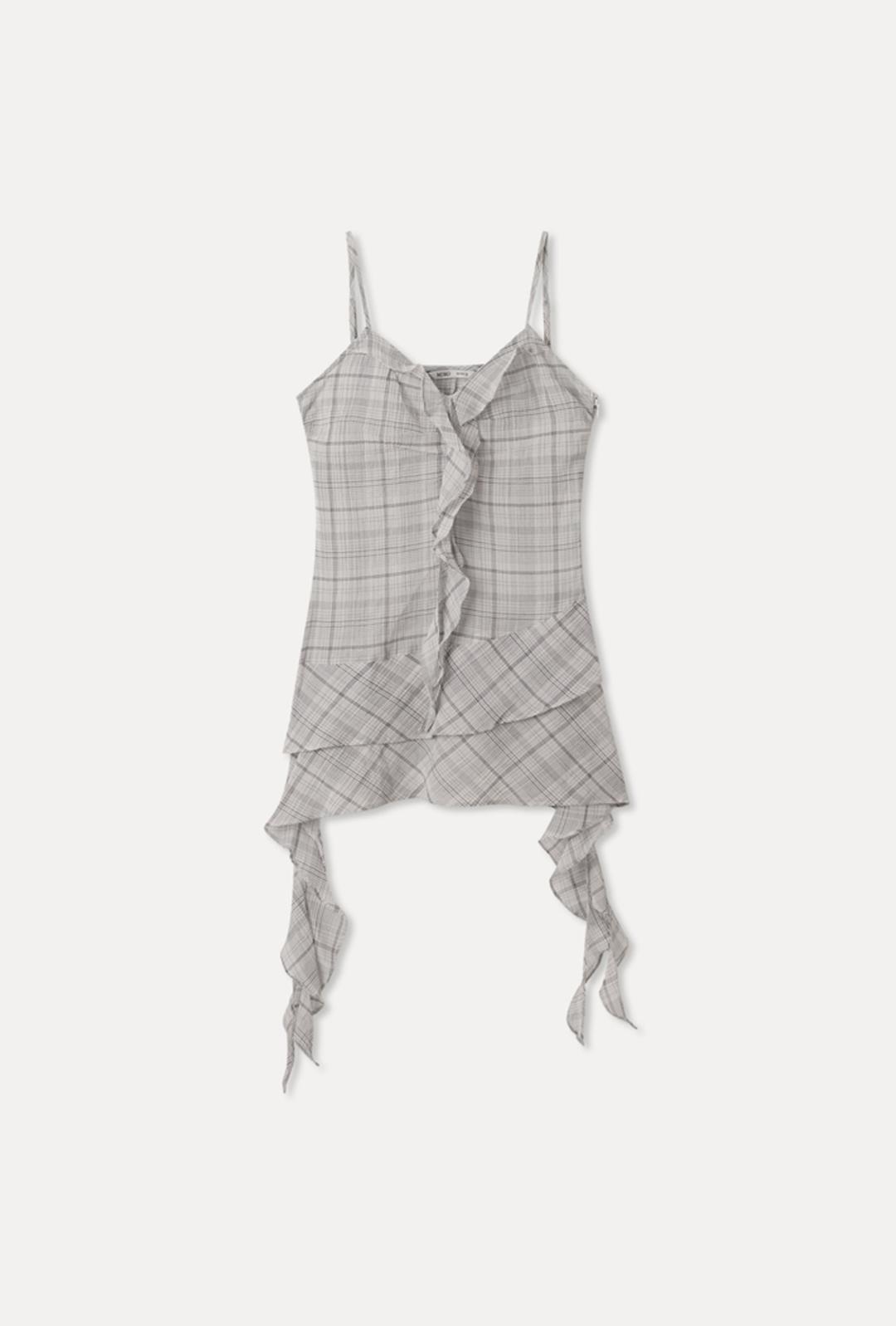 시스루 체크 레이어드 원피스_MIWOWG501G