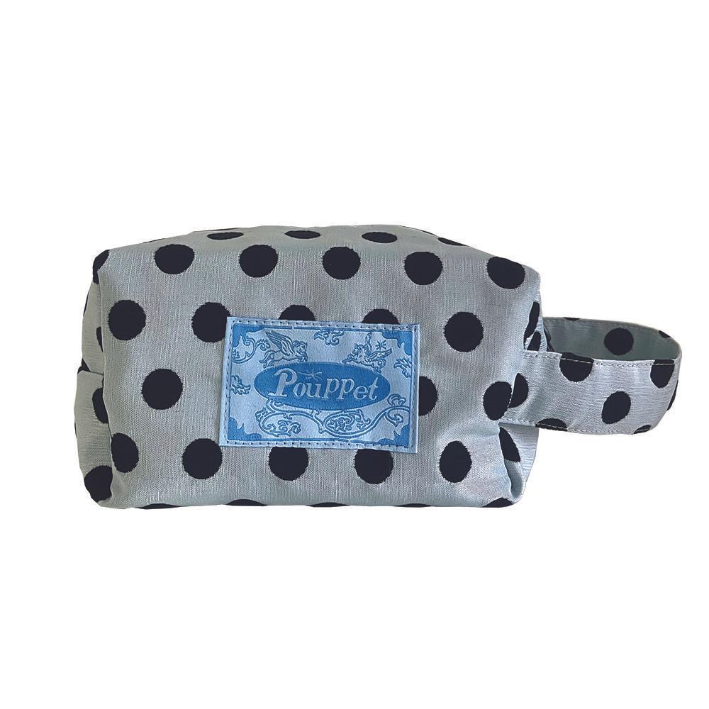 Silky Dot Pouch - Silver Blue