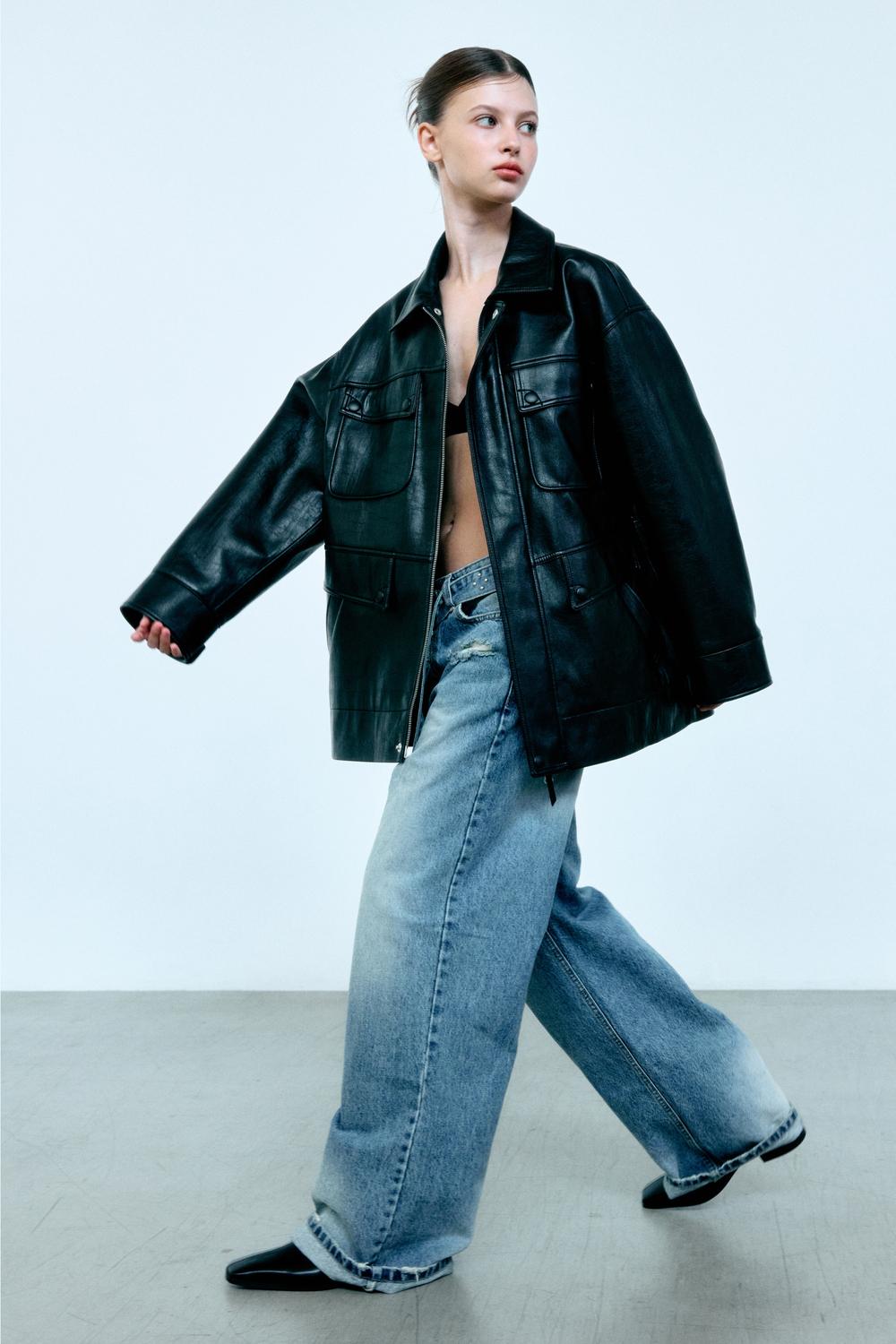 SIGNATURE VEGAN LEATHER JACKET (BLACK)