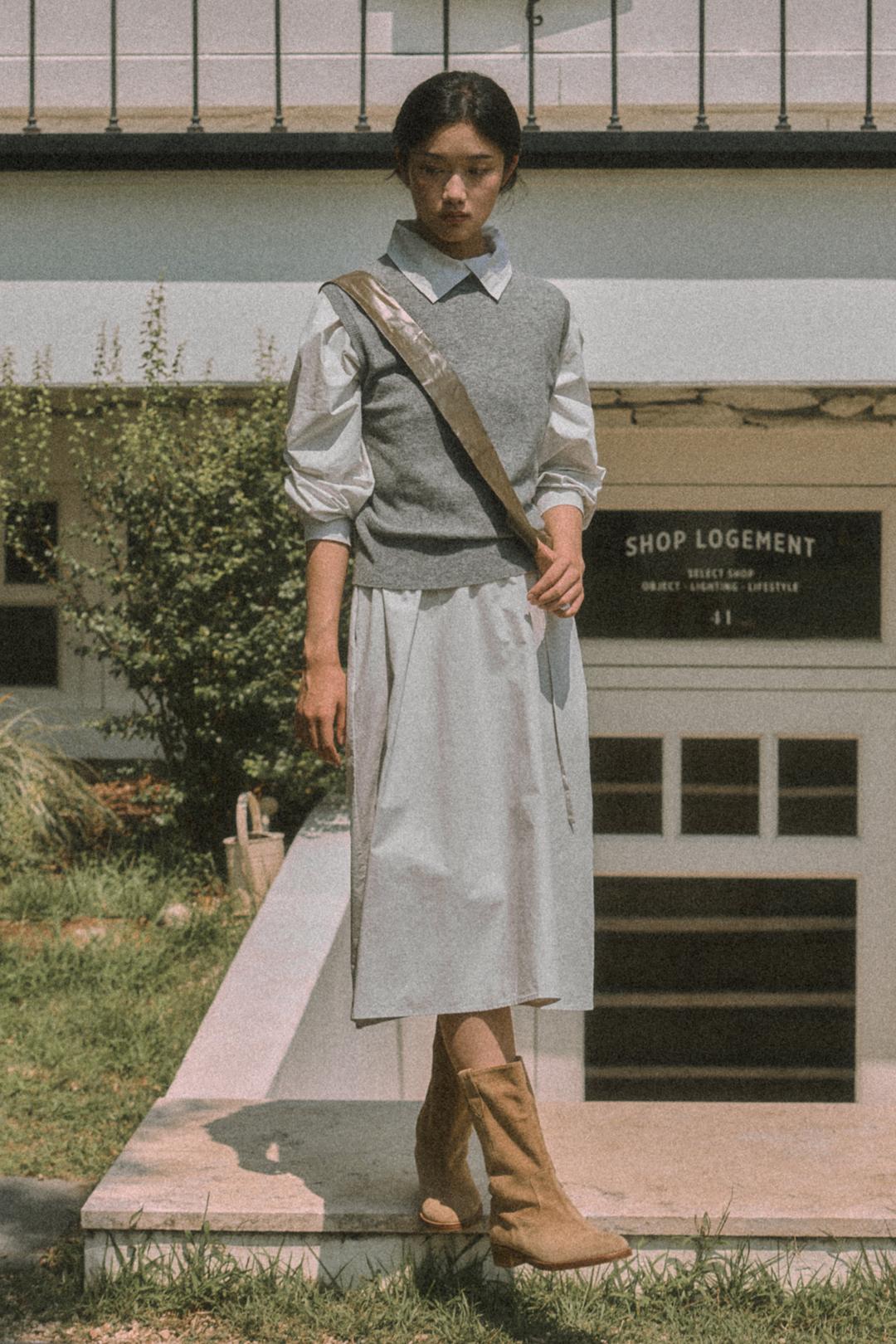 EMMVE KNIT VEST_GRAY