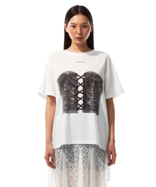 CORSET PRINTED T-SHIRT (WHITE)
