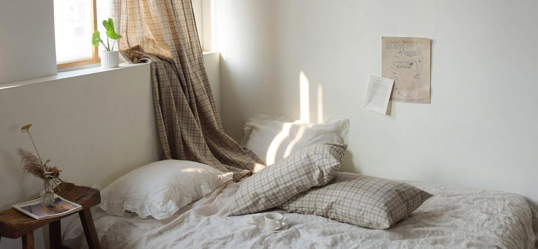 NS/ 1마] 내추럴 윈도 체크 린넨 Natural Window Check Linen
