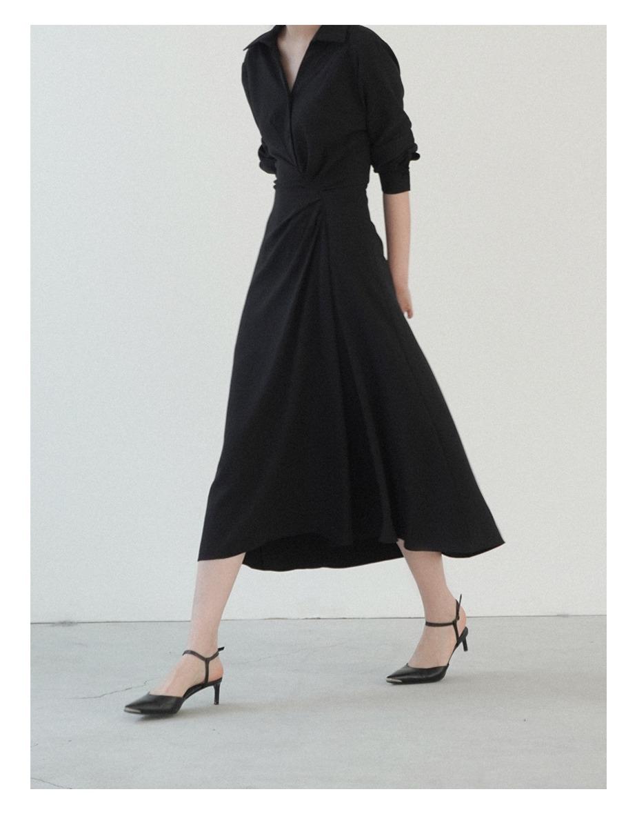 비엔토 드레이프 드레스 [블랙]