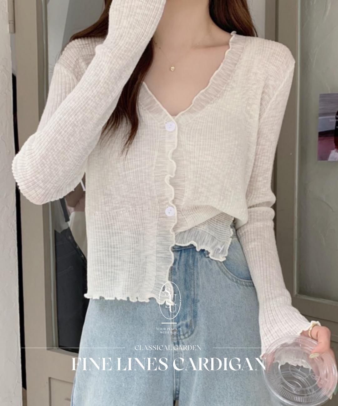 수수 [직진배송♥] 프릴 크롭 시스루 가디건 4col 휴가룩/ 여름/ 썸머/ 세일/ 바캉스/ 여름옷