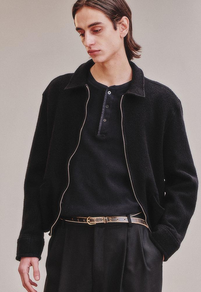 Washed Wool Sports Jacket_Black