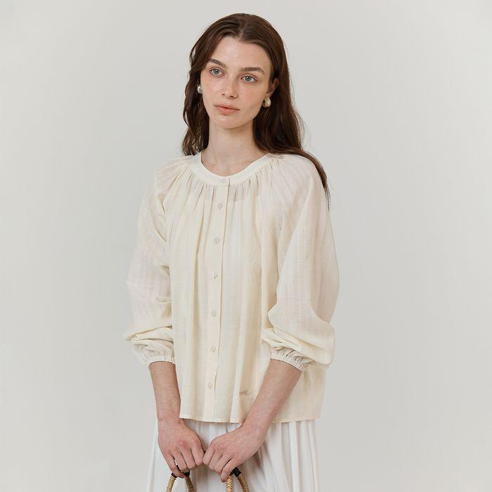 Puffed Blooming Blouse_Ivory