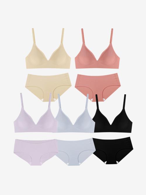 [정상가 214,000원] 디엘 심리스 월화수목금 SET (브라5+팬티5)