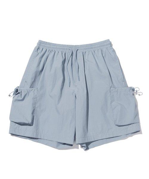 써머 반팔 카라 셋업 쇼츠_블루