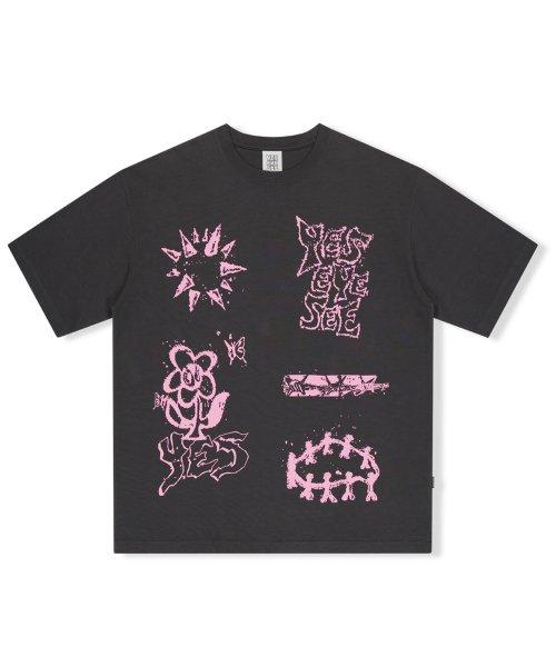 Y.E.S Doodle Tee Gun Metal