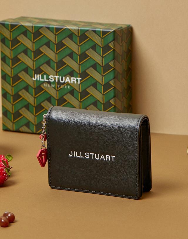 [GIFT박스동봉][젤라또] 블랙 가죽 쁘띠 참장식 2단 반지갑