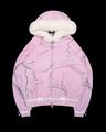 PREY FAUX FUR ZIP HOODIE PINK CAMO - XS