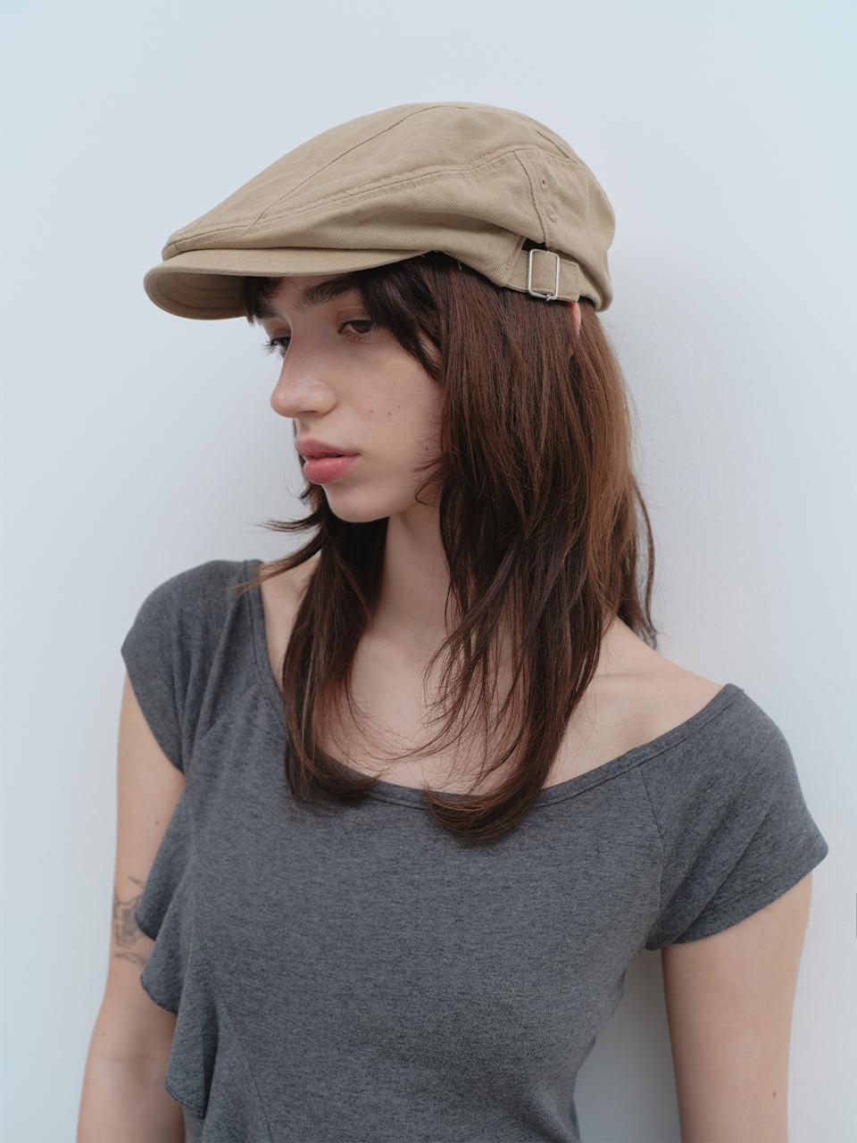 Herringbone Hunting Cap [Beige]