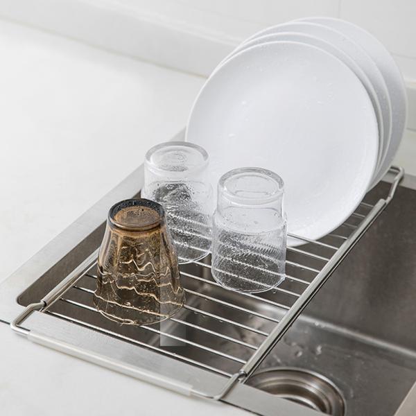 길이조절 스텐 설거지 싱크랙 식기건조대