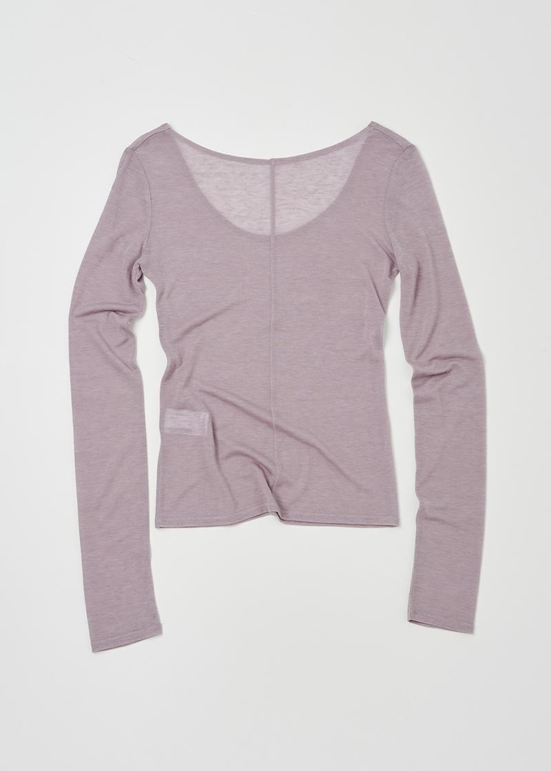 REVERSIBLE LONG SLEEVE TOP IN PALE PURPLE