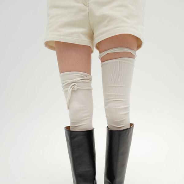 Ribbed leg warmer (cream / dark gray / black) [9월 20일 순차 배송]