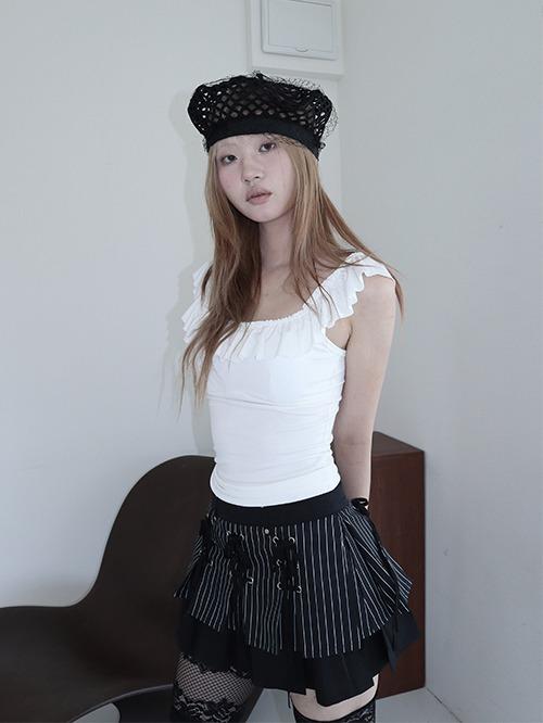 [캡내장] RUFFLE SLEEVELESS, 3color