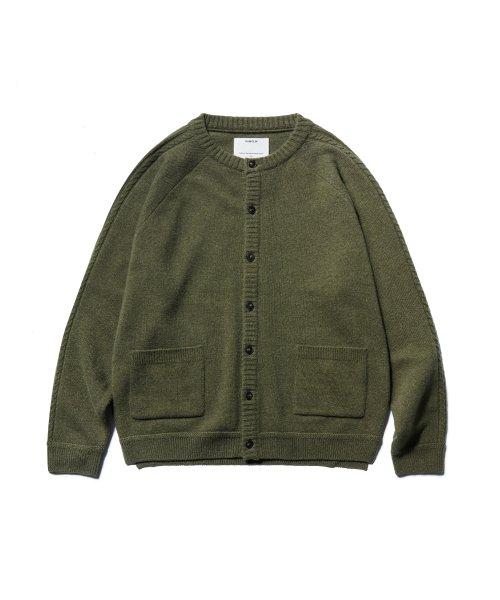 Lisse Merino U Cardigan Moss Green