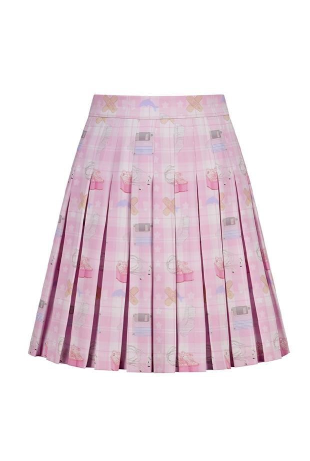 pink check illustration skirt-RASPBERRYPIE