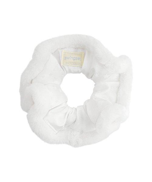 Furry Star Hair Chouchou (White)