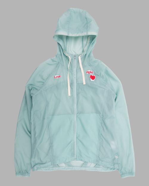 LOVE SEE-THROUGH WINDBREAKER (LIGHT TEAL)