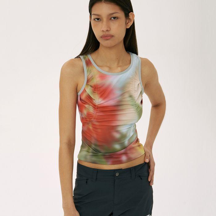 Shirring Backless Sleeveless Multi