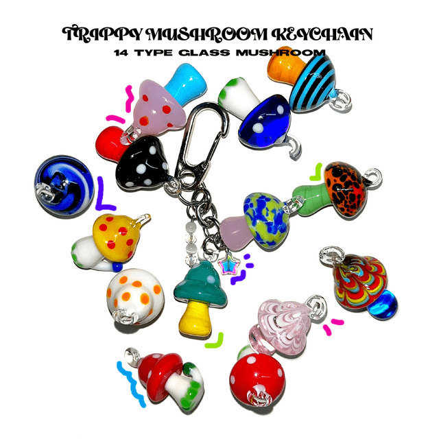 Trippy mushroom keychain / 트리피 머쉬룸 버섯 y2k 키링