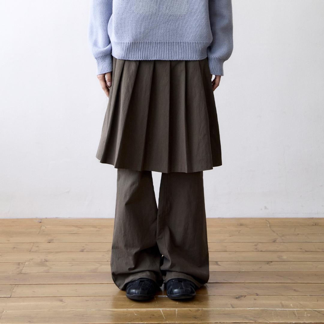 TCM skirt layered pants (brown)