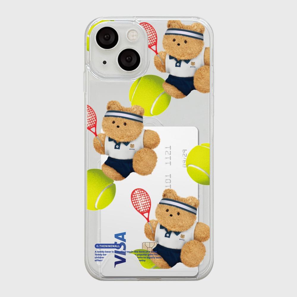 패턴 테니스 테디 [투명 카드수납 케이스]
