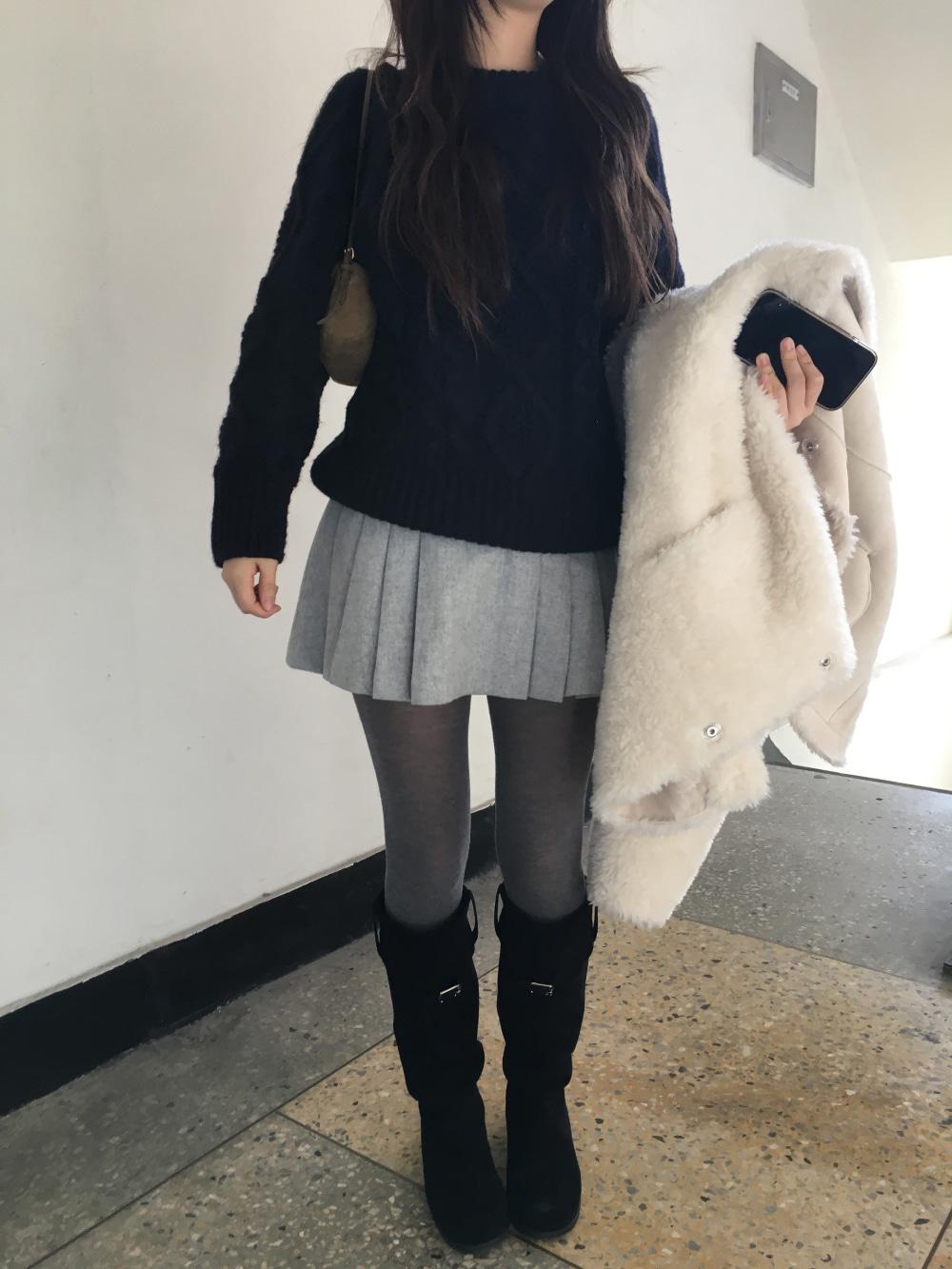 celin wool skirt *멜란지 S당일발송