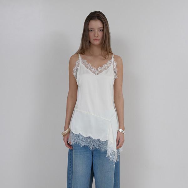 LAYERED SATIN TOP (IVORY)