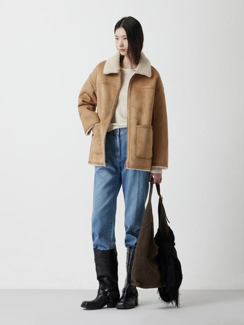 페이크 하프 집업 무스탕_Z254PSF654