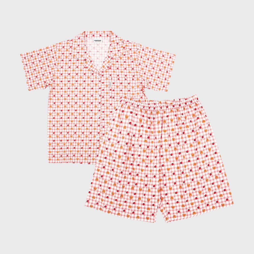 DOT STRAWBERRY CHECK_SHORT-PINK(파자마-반팔)
