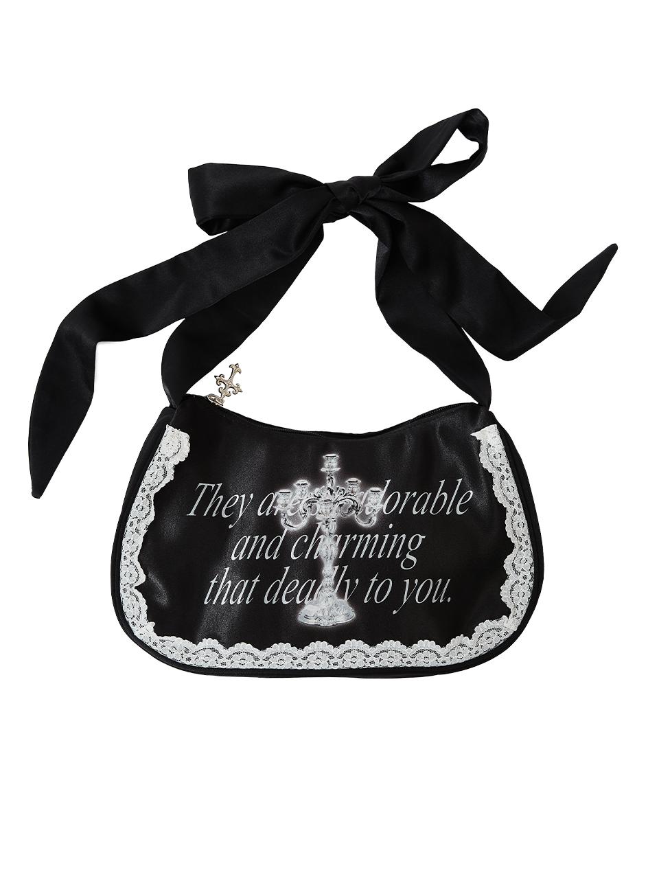 [10/31 release] SATIN PRINTED SHOULDER BAG_BLACK
