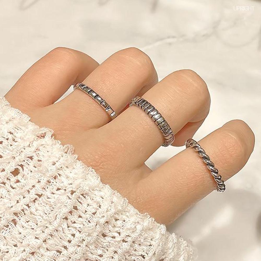 써지컬스틸 볼드 꼬임 빈티지 심플 데일리 반지