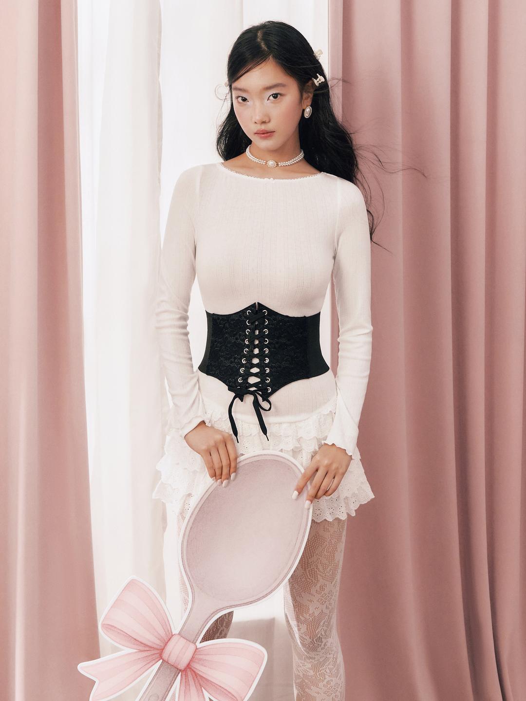 Cotton Boat Neck Broderie Anglaise Layered Mini Dress With Shorts